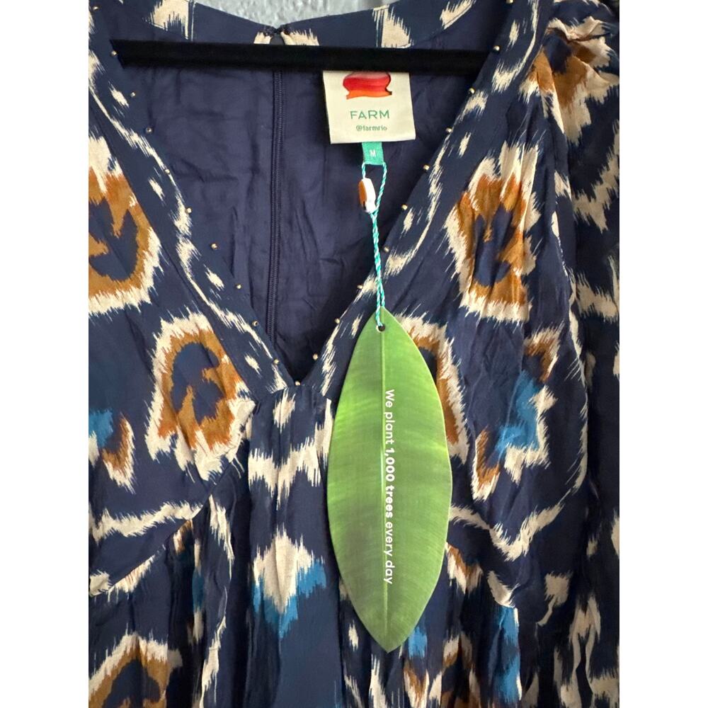 NWT Farm Rio Pineapple Ikat-Inspired Maxi Dress size M - Picture 3 of 4